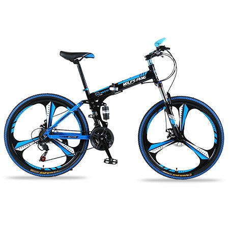 wolf's fang Mountain Bike 21 speed 26"inch Folding bike road bike Double disc brakes folding mountain bikes student bicycle easy-smart-way.myshopify.com