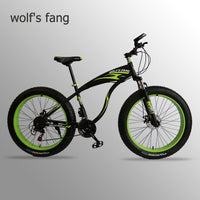 wolf's fang bicycle Mountain bike Fat Bike 21 speed road bikes Man Aluminum Alloy Front and Rear Mechanical Disc Brake easy-smart-way.myshopify.com
