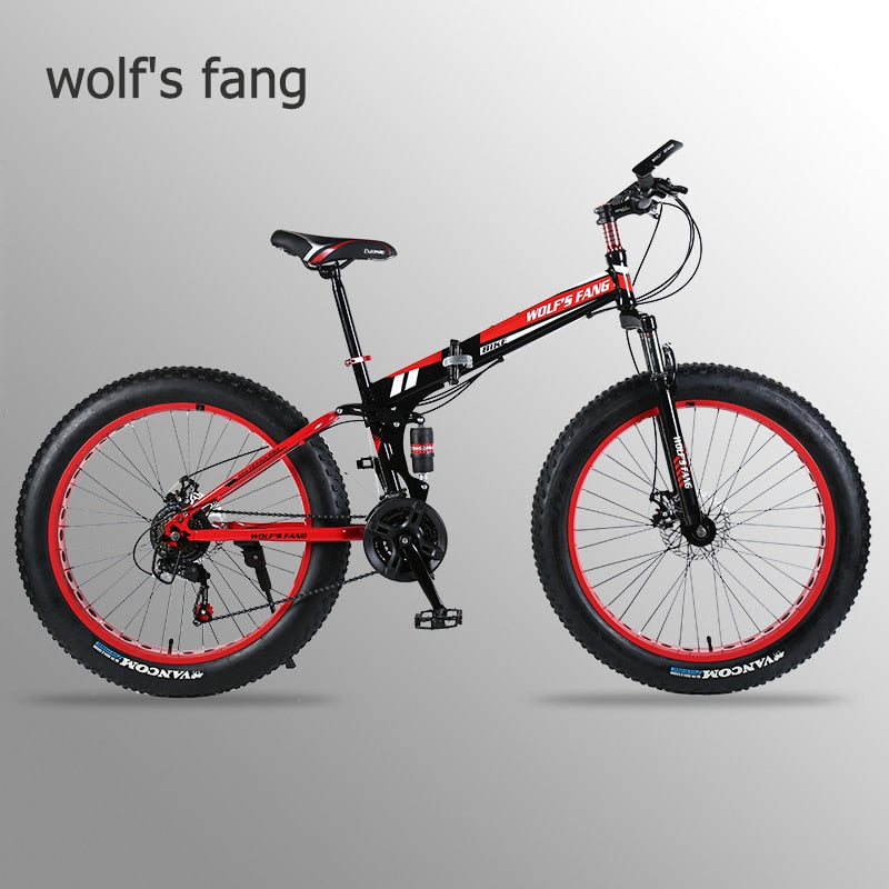 wolf's fang Folding Bicycle Mountain Bike 26 inches 7/21/24 Speed 26x4.0 "  damping bike road bike folding bike Spring Fork easy-smart-way.myshopify.com