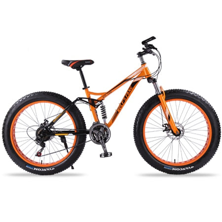 wolf's fang mountain bike 7/21/24 speed bicycle 26x4.0 fat bike Spring Fork snow bikes road bike Man Mechanical Disc Brake easy-smart-way.myshopify.com
