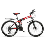 24inch and 26inch folding mountain bike 21 speed Spoke wheel mountain bicycle double disc brakes double damping bike easy-smart-way.myshopify.com