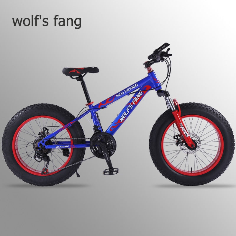 wolf's fang mountain bike 21 speed 2.0 inch bicycle Road bike Fat Bike  Mechanical Disc Brake Women and children  bicycles easy-smart-way.myshopify.com