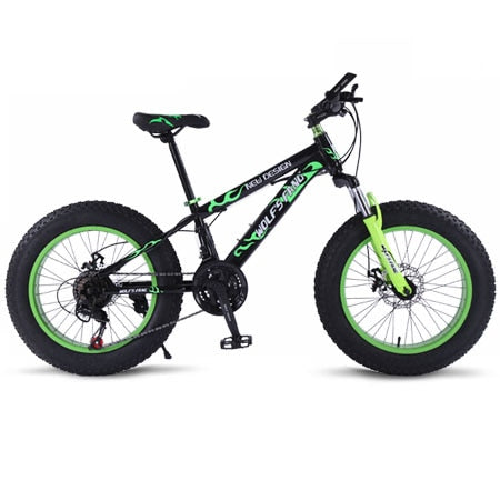 wolf's fang mountain bike 21 speed 2.0 inch bicycle Road bike Fat Bike  Mechanical Disc Brake Women and children  bicycles easy-smart-way.myshopify.com