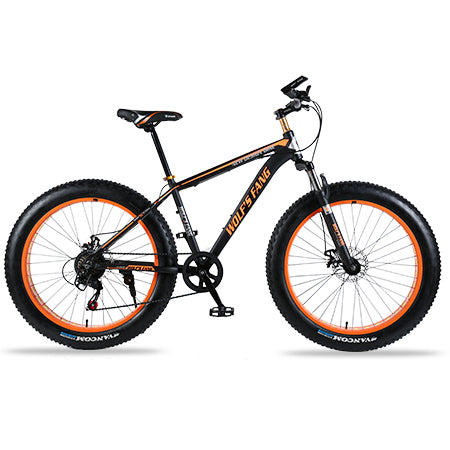 wolf's fang Mountain bike Aluminum Bicycles 26 inches 21/24 speed 26x4.0" Double disc brakes Fat bike road bike bicycle easy-smart-way.myshopify.com
