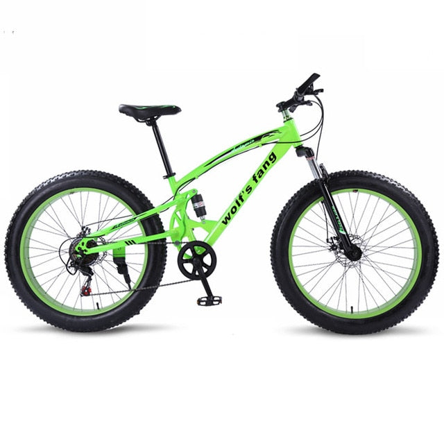 wolf's fang mountain bike 7/21/24 speed bicycle 26x4.0 fat bike Spring Fork snow bikes road bike Man Mechanical Disc Brake easy-smart-way.myshopify.com