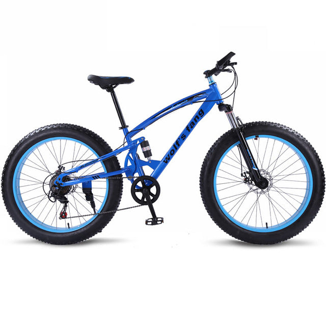 wolf's fang mountain bike 7/21/24 speed bicycle 26x4.0 fat bike Spring Fork snow bikes road bike Man Mechanical Disc Brake easy-smart-way.myshopify.com