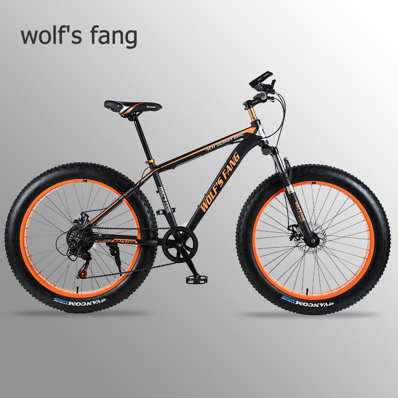 wolf's fang bicycle Mountain Bike road bike Aluminum alloy frame 26x4.0" 7/21/24speed Frame Snow Beach Oversized Bicycle Bikes easy-smart-way.myshopify.com