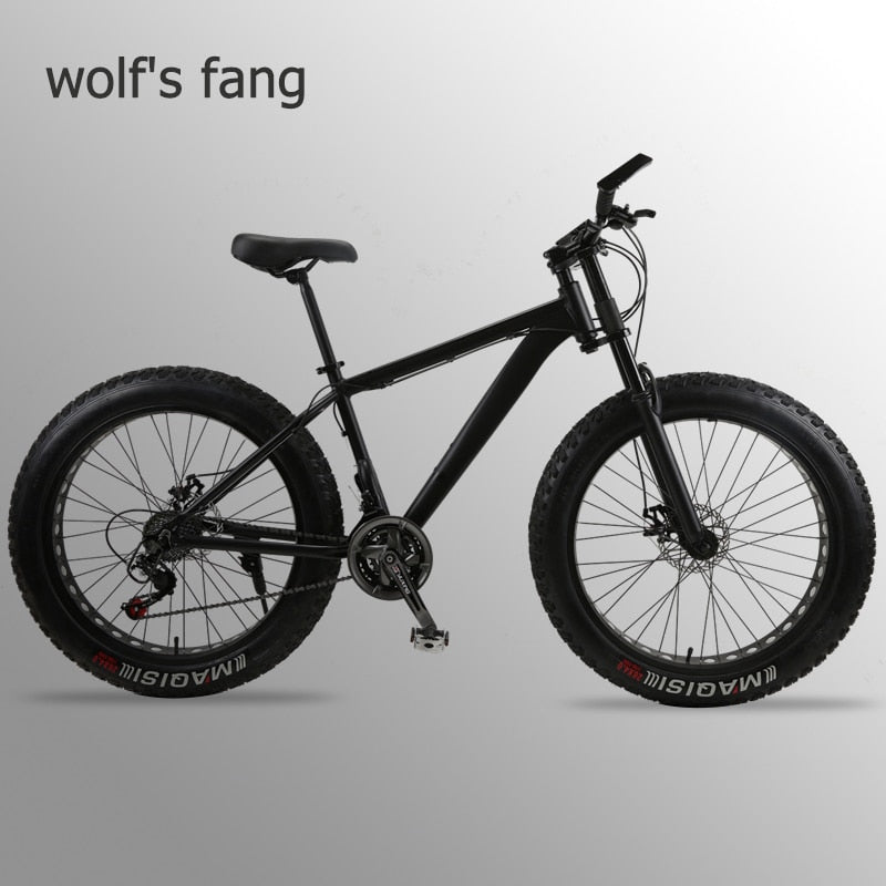 wolf's fang Mountain Bike bicycle fat bike 21 speed Aluminum alloy frame 26 inch  road Snow bikes Man Free shipping easy-smart-way.myshopify.com