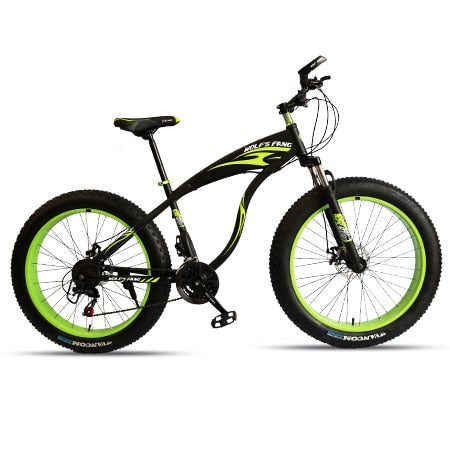 wolf's fang Mountain Bike bicycle fat bike 21 speed Aluminum alloy frame 26 inch  road Snow bikes Man Free shipping easy-smart-way.myshopify.com