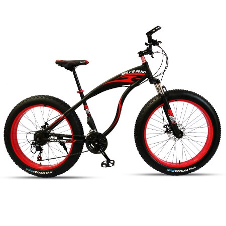 wolf's fang Mountain Bike bicycle fat bike 21 speed Aluminum alloy frame 26 inch  road Snow bikes Man Free shipping easy-smart-way.myshopify.com