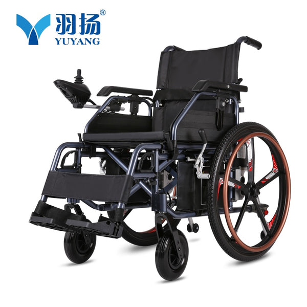 Handicapped equipment elderly wheel chair motor wide wheels lightweight folding electric wheelchair with charger for disabled easy-smart-way.myshopify.com