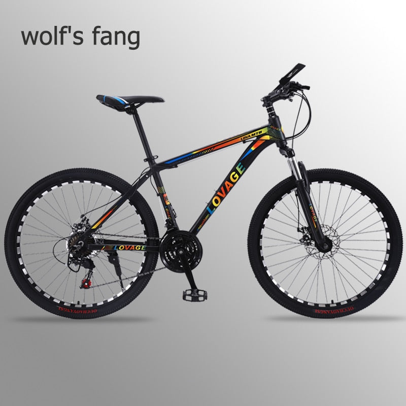 wolf's fang Mountain Bike 21 speed bicycle 26 Fat Bikes road bike Aluminum Alloy Resistance Rubber man bicycles Free shipping easy-smart-way.myshopify.com