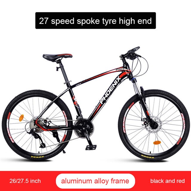 Phoenix 26''27.5''Student off-road Cycling Bike Mountain Bike 27 Speed Mens Women Steel Bicycle MTB Suspension Fork Bicycle easy-smart-way.myshopify.com