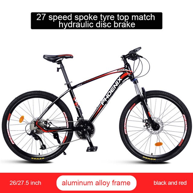 Phoenix 26''27.5''Student off-road Cycling Bike Mountain Bike 27 Speed Mens Women Steel Bicycle MTB Suspension Fork Bicycle easy-smart-way.myshopify.com
