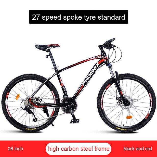 Phoenix 26''27.5''Student off-road Cycling Bike Mountain Bike 27 Speed Mens Women Steel Bicycle MTB Suspension Fork Bicycle easy-smart-way.myshopify.com