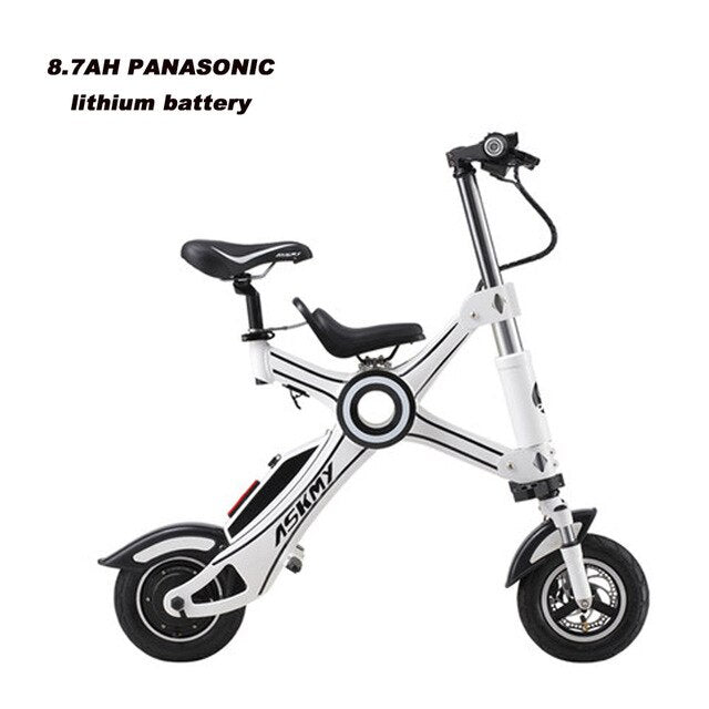10-inch folding electric bicycle aluminum alloy chainless electric bike light and fast folding ebike with child seat easy-smart-way.myshopify.com