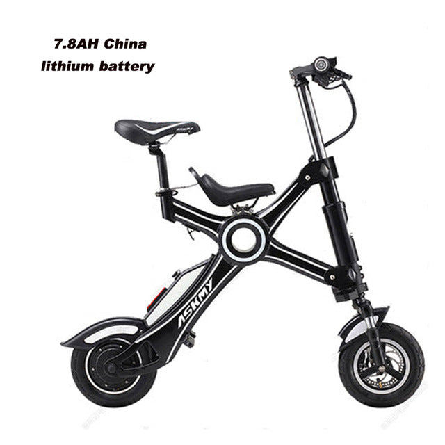 10-inch folding electric bicycle aluminum alloy chainless electric bike light and fast folding ebike with child seat easy-smart-way.myshopify.com