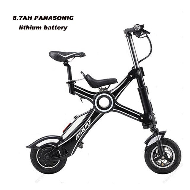 10-inch folding electric bicycle aluminum alloy chainless electric bike light and fast folding ebike with child seat easy-smart-way.myshopify.com