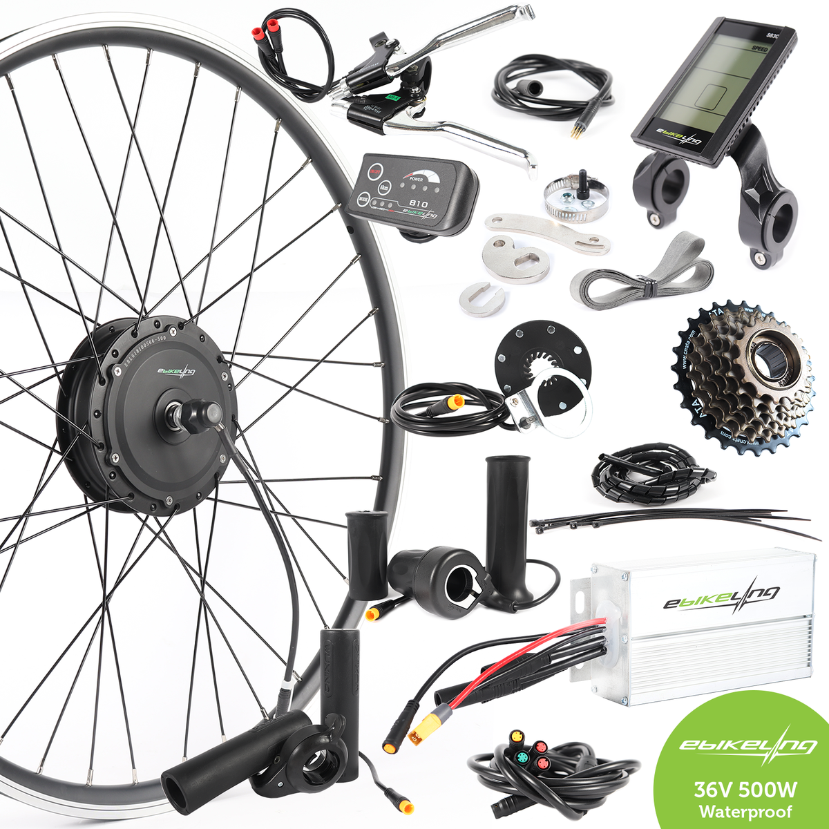 Waterproof 36V 500W 26" Geared Front Rear e-Bike Conversion Kit easy-smart-way.myshopify.com