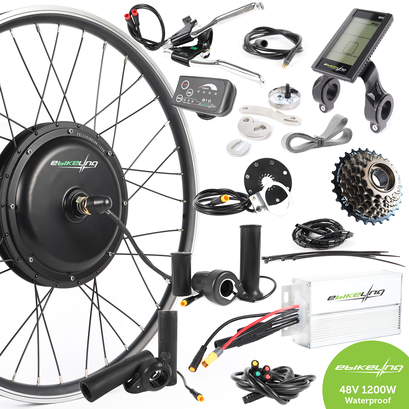 Waterproof 48V 1200W 26" Direct Drive Front Rear e-Bike Conversion Kit easy-smart-way.myshopify.com